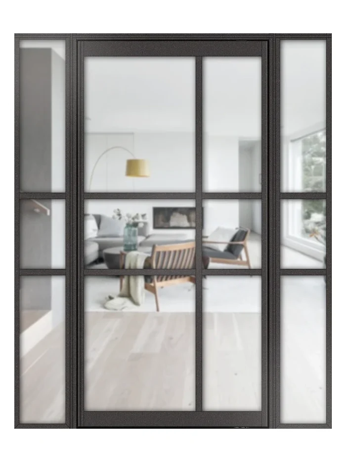 Lofttür Pivottür aus Aluminium mit Seitenteil Modell Loft 10