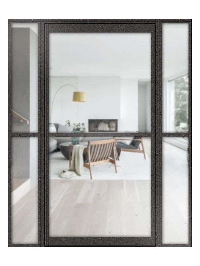 Lofttür Pivottür aus Aluminium mit Seitenteil Modell Loft1