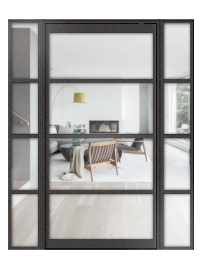 Lofttür Pivottür aus Aluminium mit Seitenteil Modell Loft5