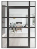 Lofttür Pivottür aus Aluminium mit Seitenteil und Oberlicht Modell Loft5