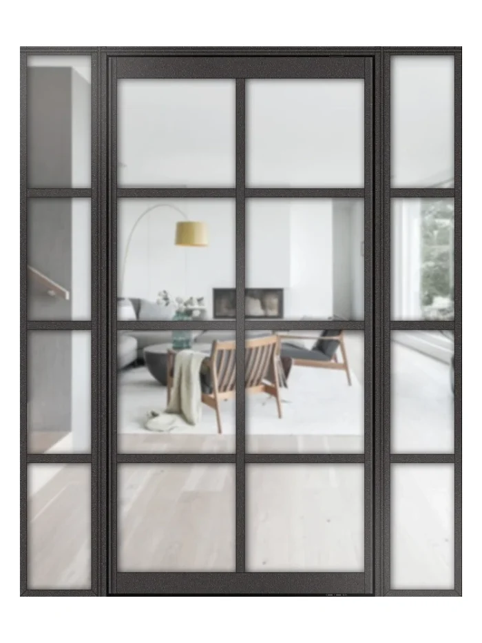 Lofttür Pivottür aus Aluminium mit Seitenteil Modell Loft 6