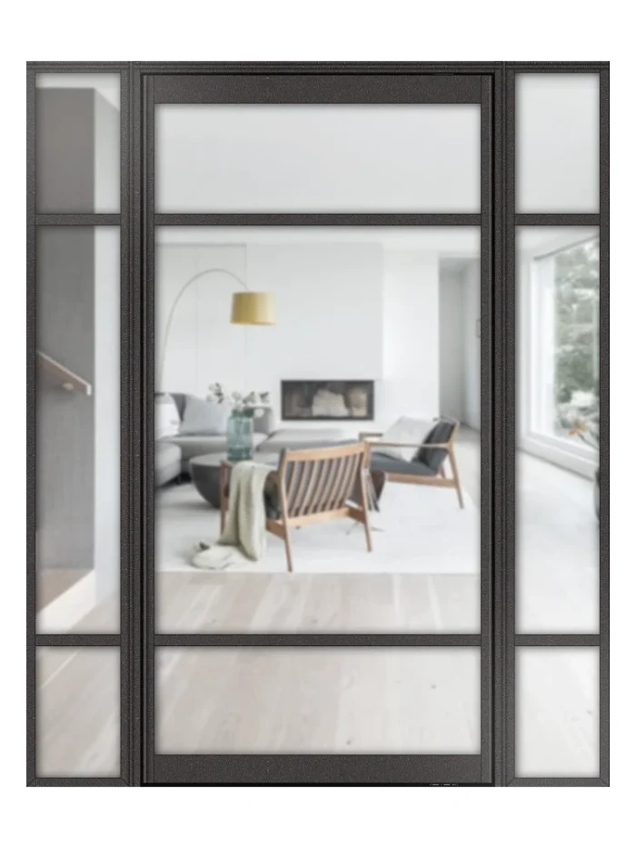 Lofttür Pivottür aus Aluminium mit Seitenteil Modell Loft 7