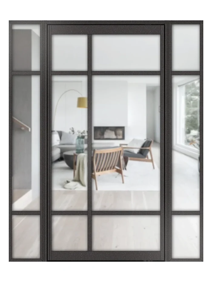 Lofttür Pivottür aus Aluminium mit Seitenteil Modell Loft 8