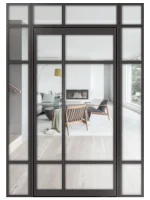 Lofttür Pivottür aus Aluminium mit Seitenteil und Oberlicht Modell Loft 8