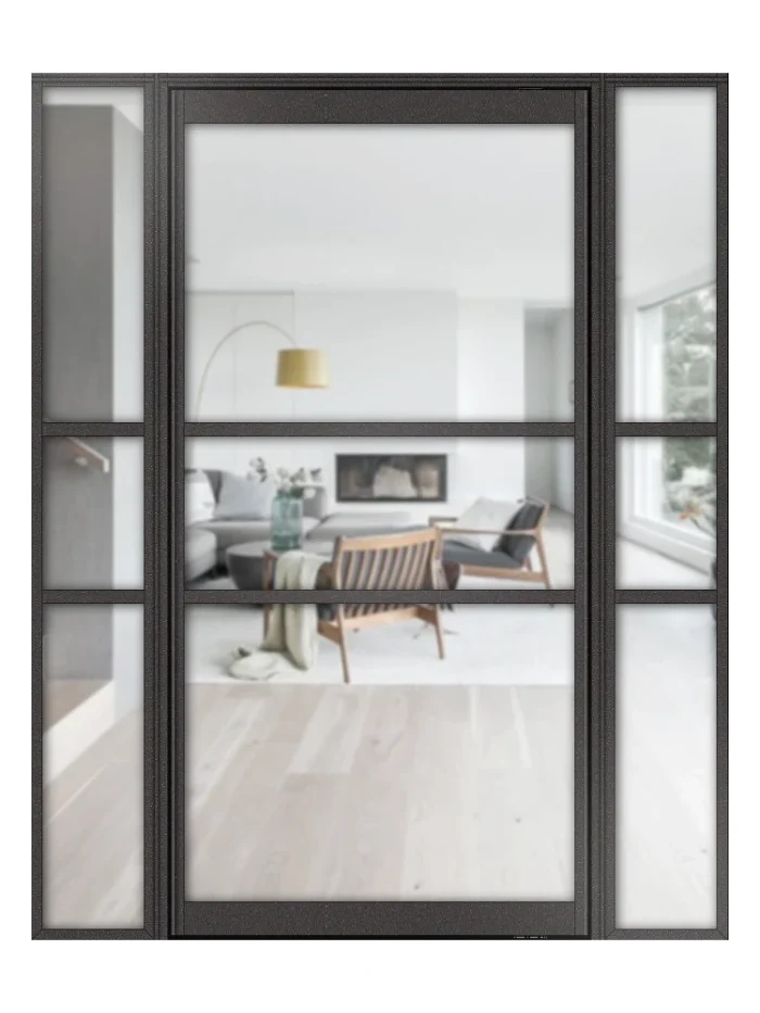 Lofttür Pivottür aus Aluminium mit Seitenteil Modell Loft 9