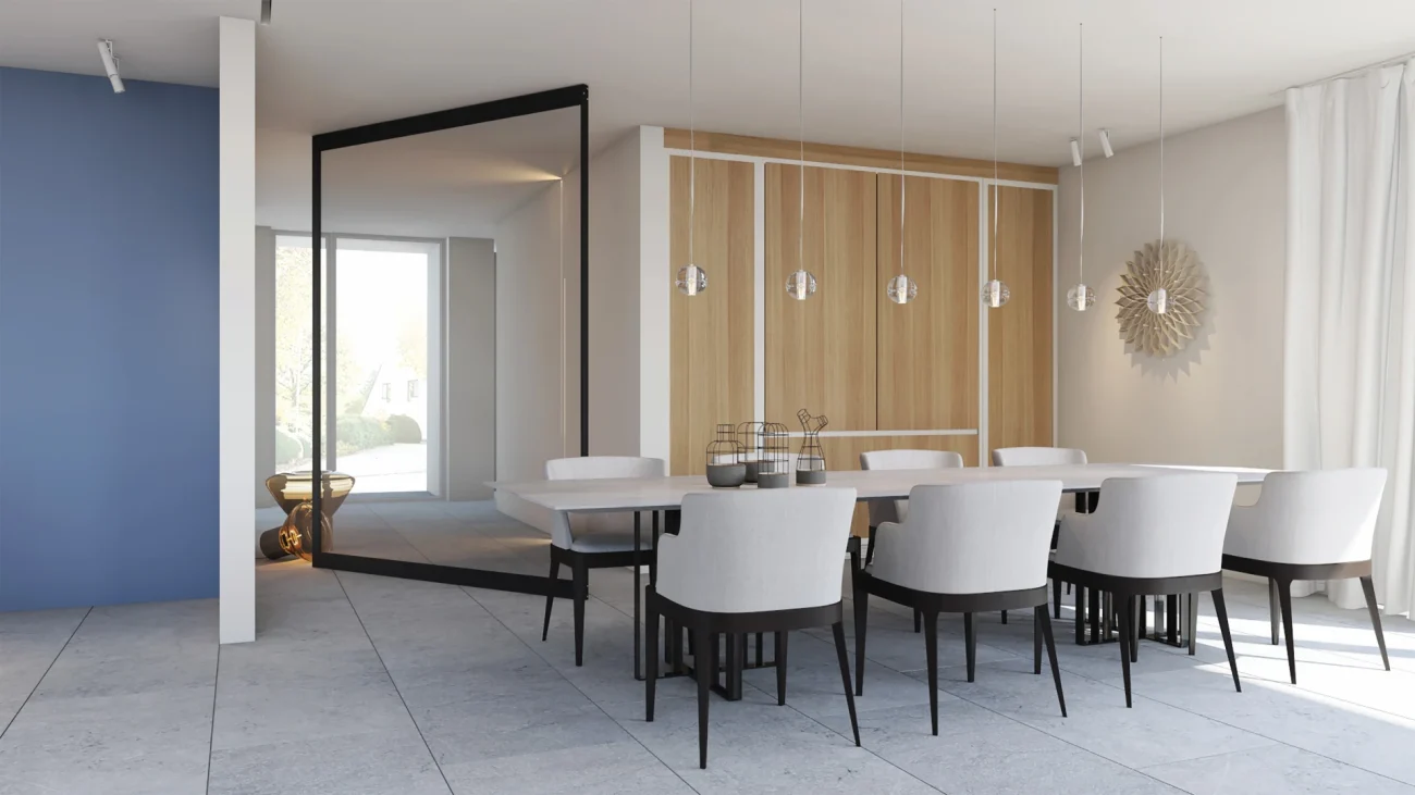 Lofttür Drehtür aus Glas und Aluminium