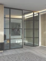 Lofttür Drehtür Schwarz