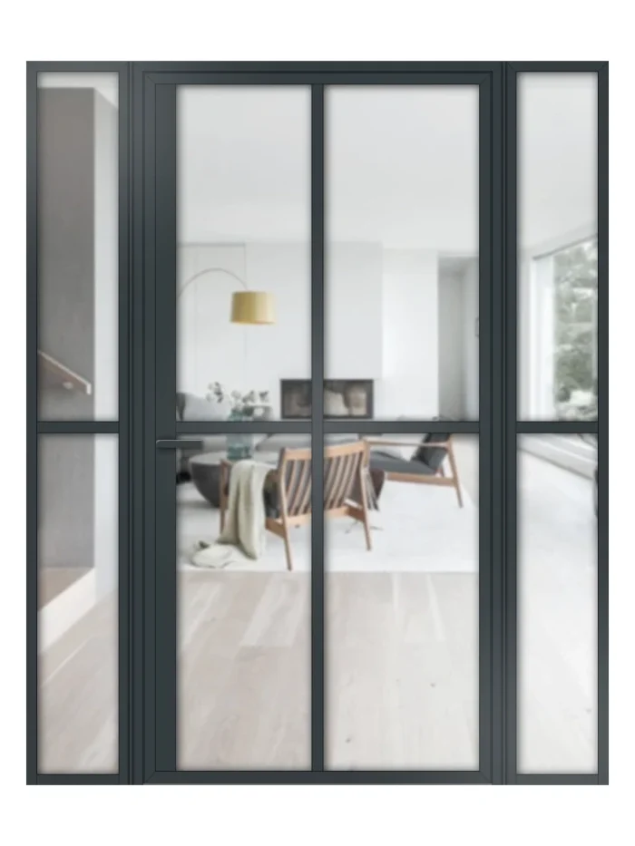 Lofttür Drehtür aus Aluminium mit Seitenteil Modell Loft2