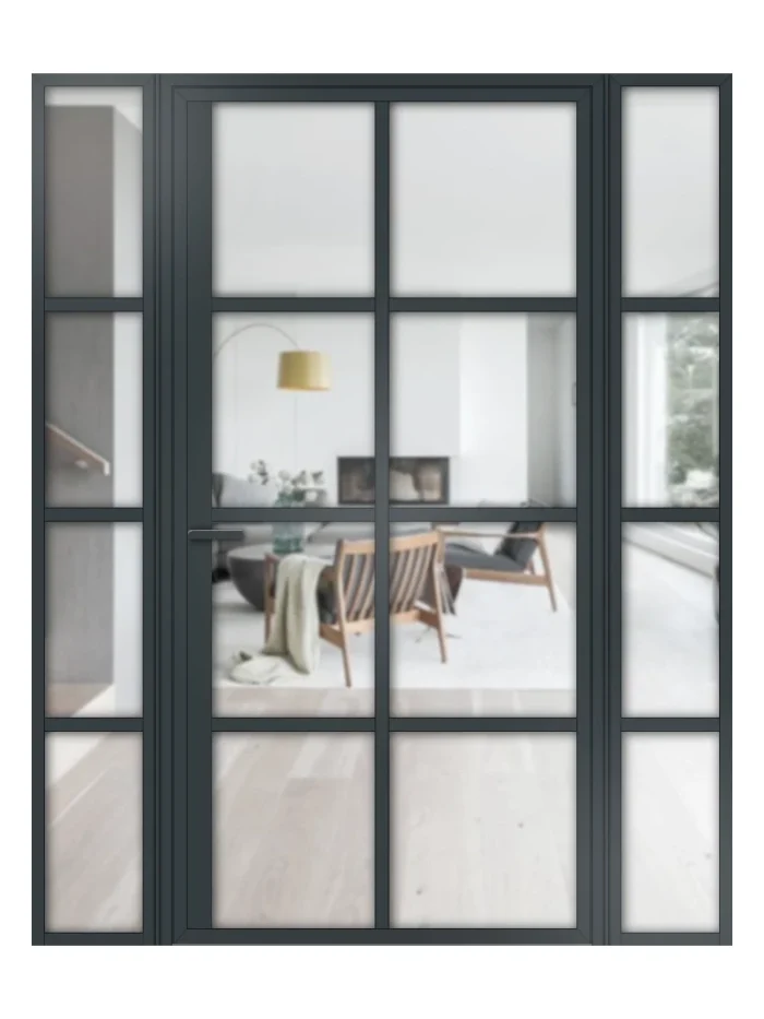 Lofttür Drehtür aus Aluminium mit Seitenteil Modell Loft 6