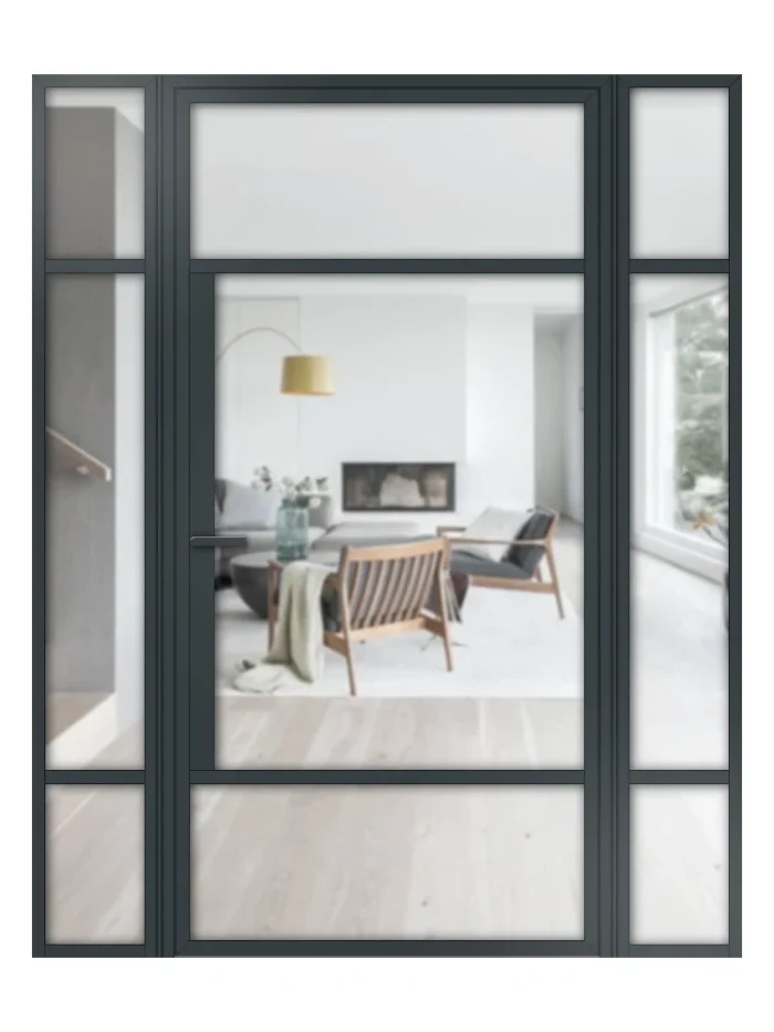 Lofttür Drehtür aus Aluminium mit Seitenteil Modell Loft 7