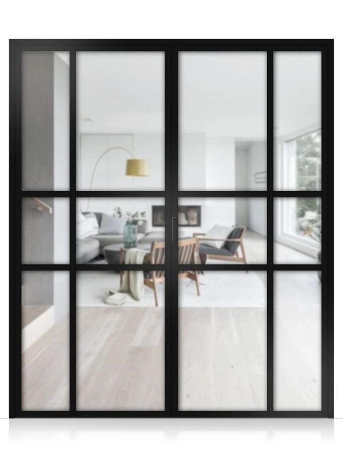 Lofttür Drehtür aus Aluminium 2-flügelig Modell Loft 10