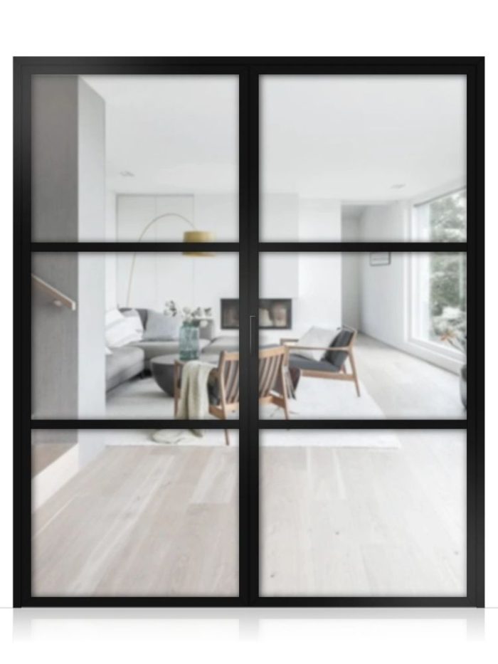 Lofttür Drehtür aus Aluminium 2-flügelig Modell Loft 3