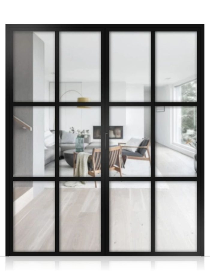 Lofttür Drehtür aus Aluminium 2-flügelig Modell Loft 4