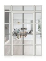 Lofttür Drehtür aus Aluminium mit Seitenteil und Oberlicht Modell Loft 6