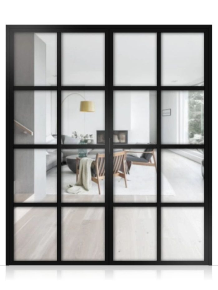 Lofttür Drehtür aus Aluminium 2-flügelig Modell Loft 6