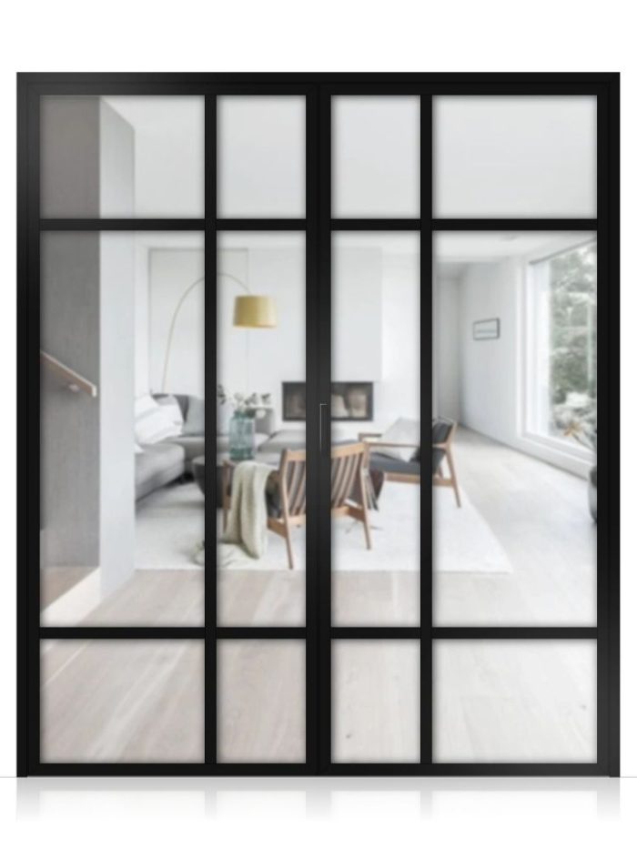 Lofttür Drehtür aus Aluminium 2-flügelig Modell Loft 8