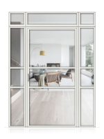 Lofttür Drehtür aus Aluminium mit Seitenteil und Oberlicht Modell Loft 9