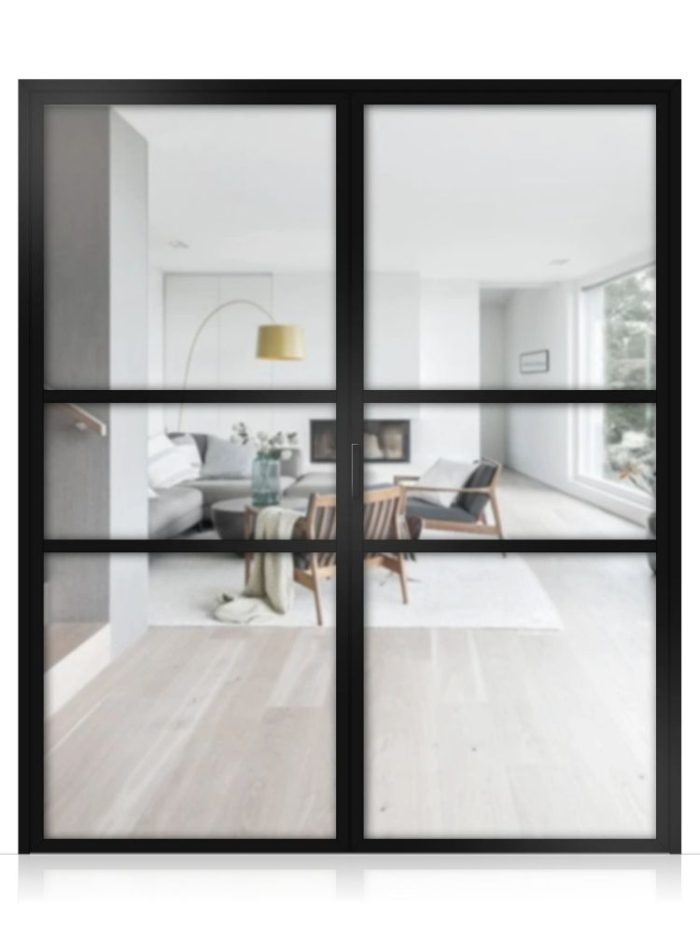 Lofttür Drehtür aus Aluminium 2-flügelig Modell Loft 9