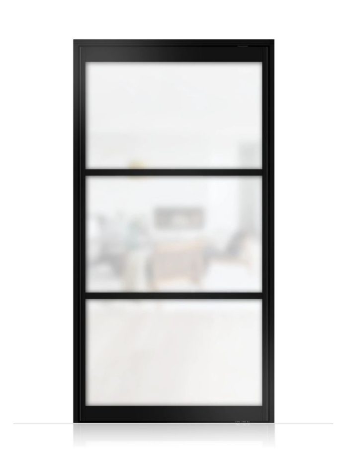 Lofttür Pivottür aus Aluminium Mattglas Modell Loft 3