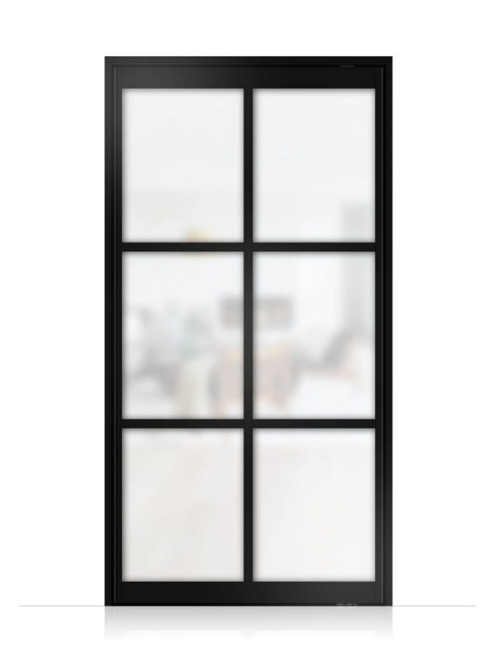 Lofttür Pivottür aus Aluminium Mattglas Modell Loft 4