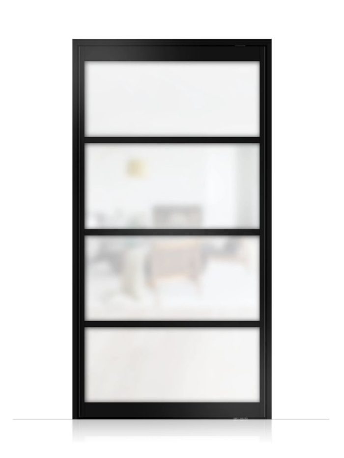 Lofttür Pivottür aus Aluminium Mattglas Modell Loft 5