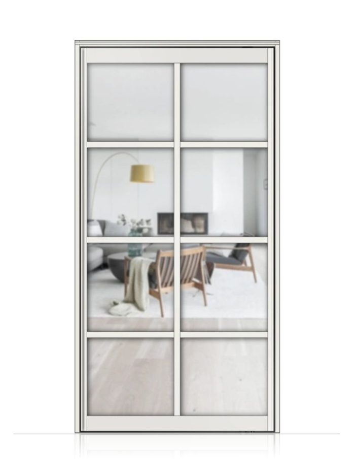 Lofttür Pivottür aus Aluminium in weiß Modell Loft 6