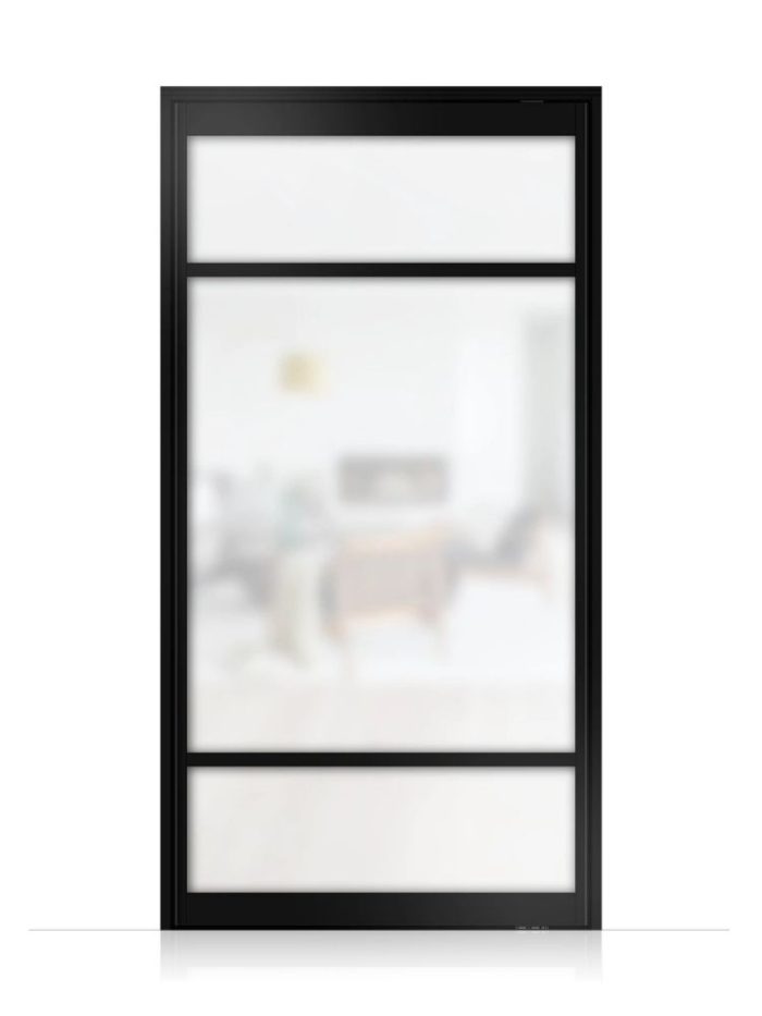 Lofttür Pivottür aus Aluminium Mattglas Modell Loft 7