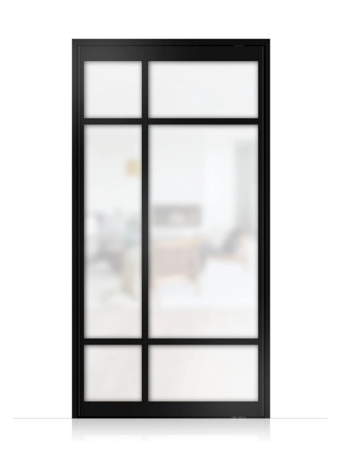 Lofttür Pivottür aus Aluminium Mattglas Modell Loft 8