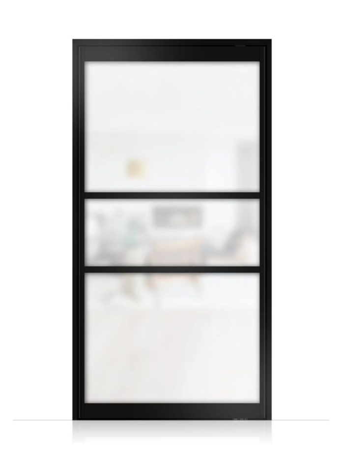 Lofttür Pivottür aus Aluminium Mattglas Modell Loft 9